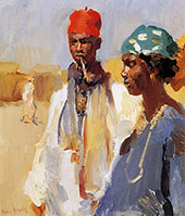 Double Portrait Negro Heads By Isaac Israels