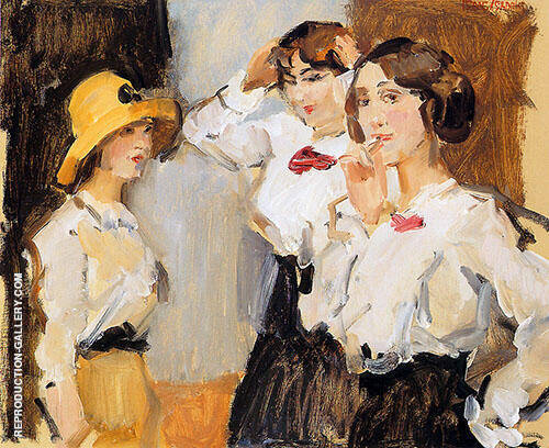 Schoolgirls in White Blouse by Isaac Israels | Oil Painting Reproduction