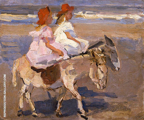 Donkey Riding on the Beach by Isaac Israels | Oil Painting Reproduction