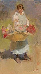 A Flower Girl By Isaac Israels