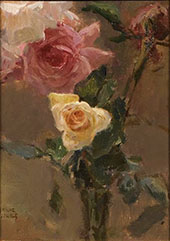 Pink Roses By Isaac Israels
