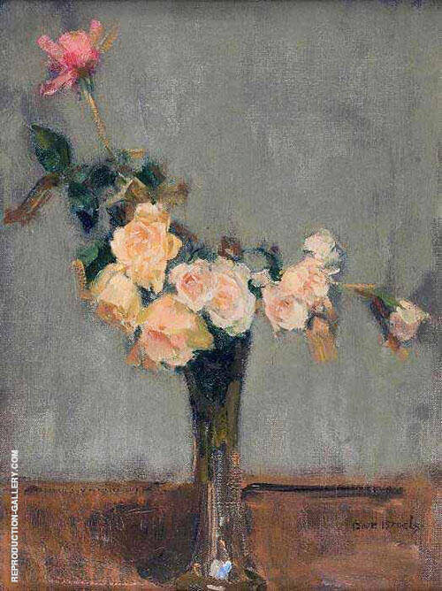 Roses in a Glass Vase by Isaac Israels | Oil Painting Reproduction