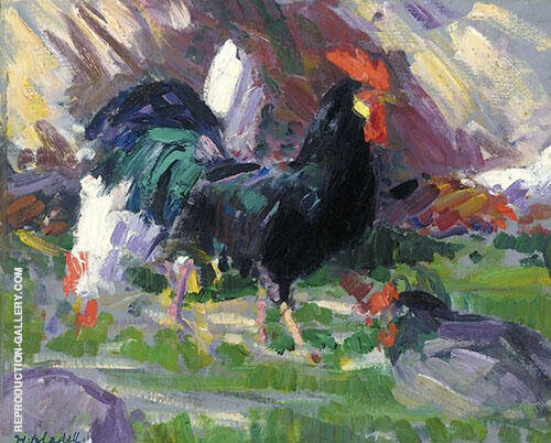 Black Cockerel | Oil Painting Reproduction