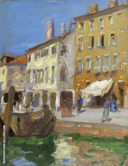 Venetian Canal Scene By Francis Campbell Boileau Cadell