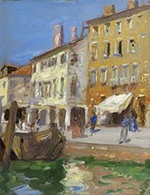 Venetian Canal Scene By Francis Campbell Boileau Cadell