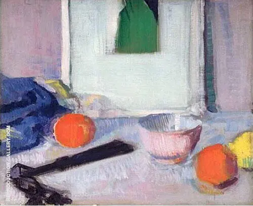 Still Life of Picture Fruit and Fan By Francis Campbell Boileau Cadell