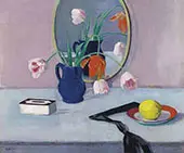 Still Life with Pink Tulips in a Blue Jar By Francis Campbell Boileau Cadell