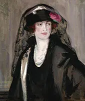 Portrait of Lady Lavery in Black By Francis Campbell Boileau Cadell