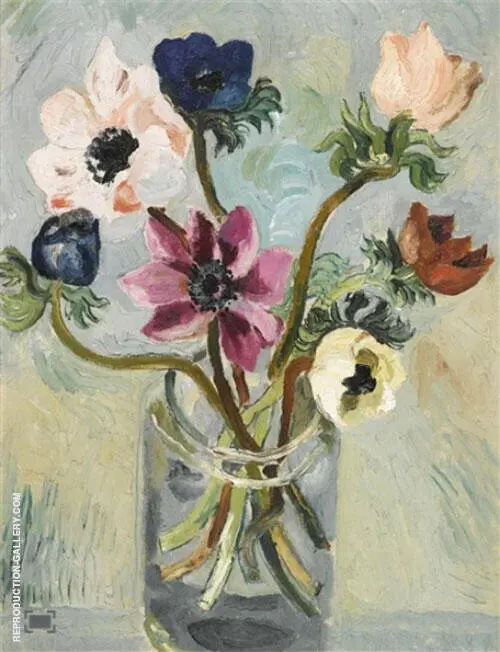Anemones in Glass Jar 1925 By Christopher Wood