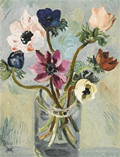 Anenomes in Glass Jar 1925 By Christopher Wood