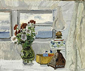 Flowers and Lamp in a Cornish Window 1928 By Christopher Wood
