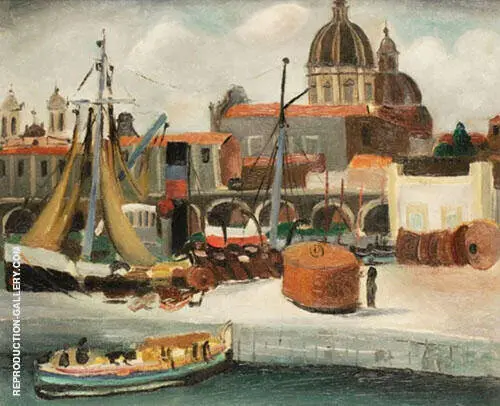 On The Quay By Christopher Wood