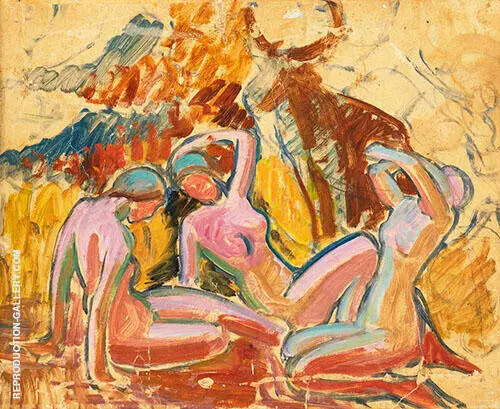 Composition with Seated Nudes and a Moose By Isaac Grunewald