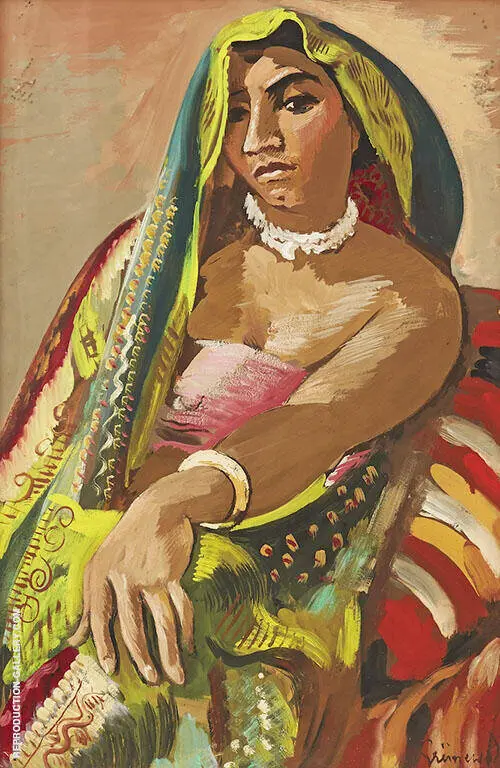Hindu Woman in an Indian Shawl By Isaac Grunewald