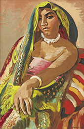 Hindu Woman in an Indian Shawl By Isaac Grunewald