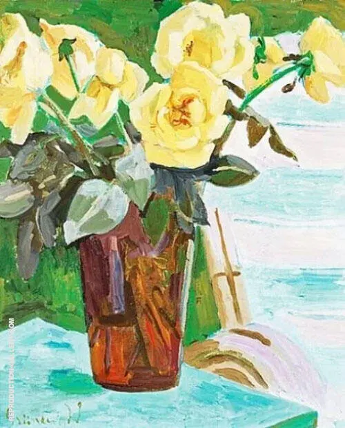 Still Life with Yellow Flowers 1939 By Isaac Grunewald