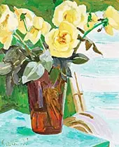 Still Life with Yellow Flowers 1939 By Isaac Grunewald