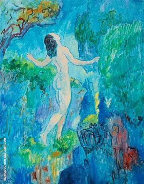 Woman at The Waterfall 1943 By Isaac Grunewald