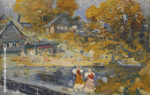 Autumn River by Konstantin Korovin | Oil Painting Reproduction