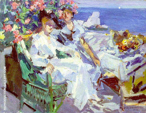 On a Terrace by Konstantin Korovin | Oil Painting Reproduction