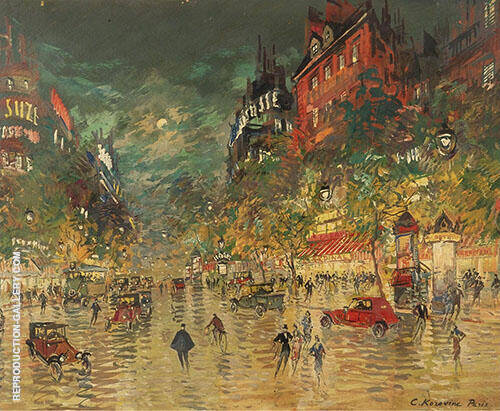 Paris by Night by Konstantin Korovin | Oil Painting Reproduction