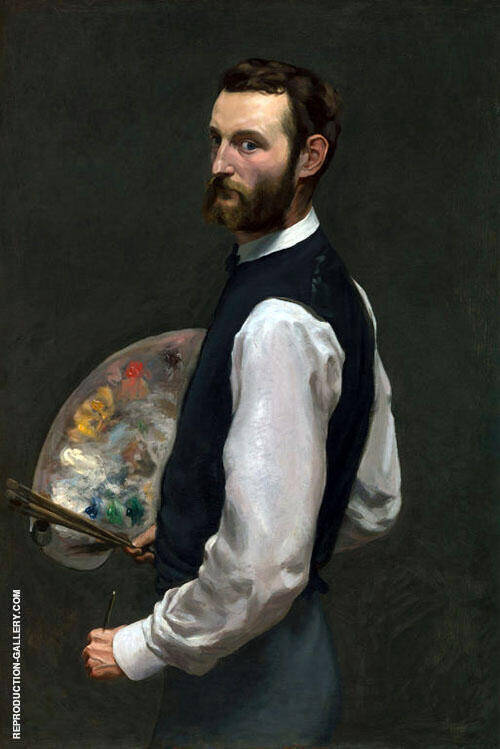 Self Portrait with Palette 1865 | Oil Painting Reproduction