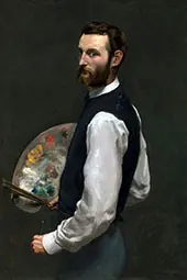 Self Portrait with Palette 1865 By Frederic Bazille
