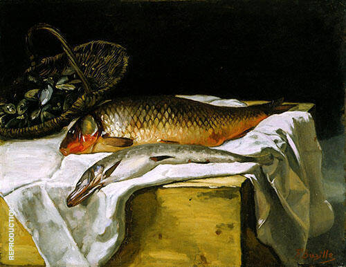 Still Life with Fish c1866 by Frederic Bazille | Oil Painting Reproduction
