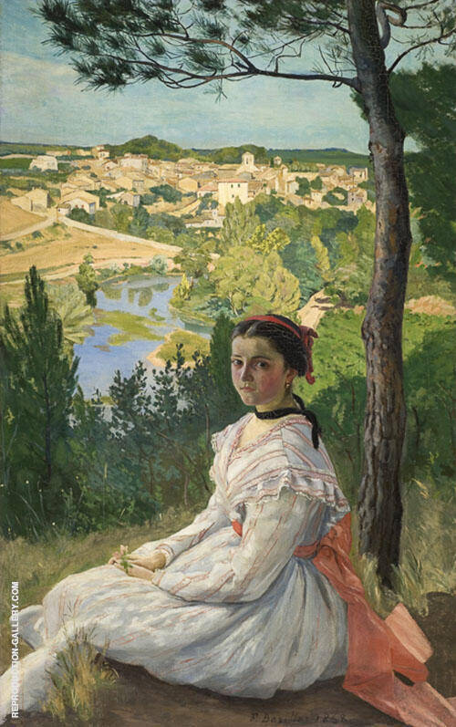 View of The Village 1868 by Frederic Bazille | Oil Painting Reproduction