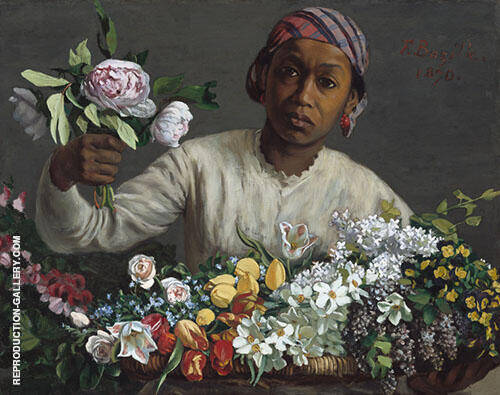 Young Woman with Peonies 1870 | Oil Painting Reproduction