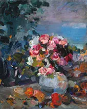 A Fresh Bouquet A Floral Still Life With Fruit By Gustave Loiseau