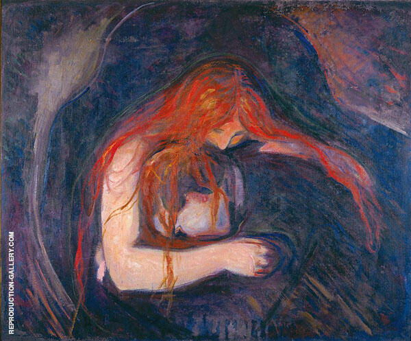 Love and Pain, aka Vampire by Edvard Munch | Oil Painting Reproduction