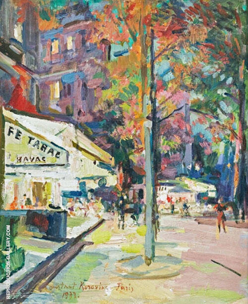 Le Village Anime Parisian Street Scene 1937 | Oil Painting Reproduction