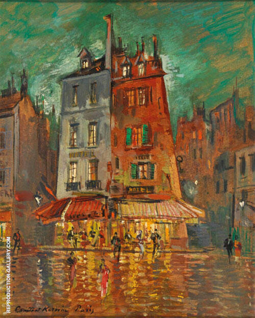 Paris at Night Rue de Venise | Oil Painting Reproduction