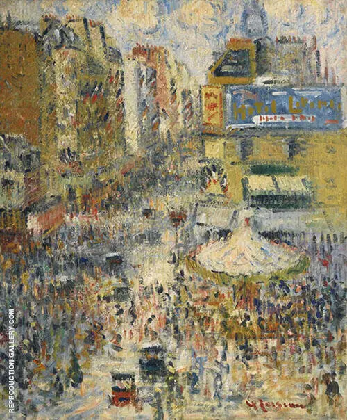 Rue De Clignancourt Sun The Fourteenth of July By Gustave Loiseau