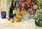 Still Life with Bottle of Wine By Gustave Loiseau