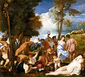 The Bacchanal of the Andrians By Tiziano Vecellio (TITIAN)