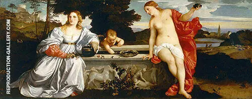 Vecelli Heavenly Love and Earthly Love By Tiziano Vecellio (TITIAN)