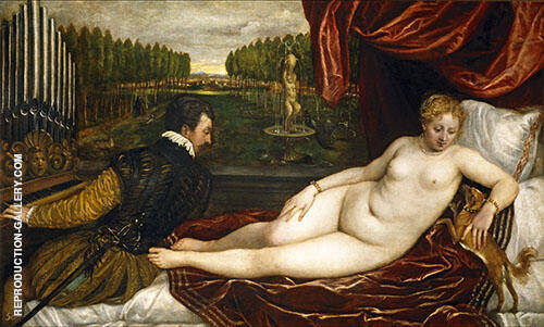 Venus with an Organist and a Dog 1550 | Oil Painting Reproduction