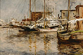 Oysters Boats 1879 By John Henry Twachtman