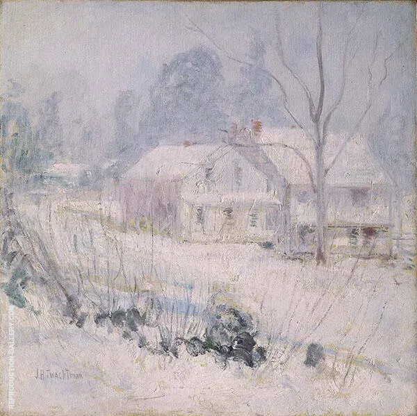 Country House in Winter Cos Cob 1891 By John Henry Twachtman