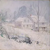 Country House in Winter Cos Cob 1891 By John Henry Twachtman