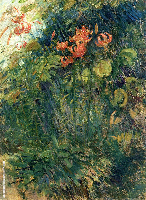 Tiger Lilies c1900 by John Henry Twachtman | Oil Painting Reproduction