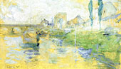 French River Scene 1884 By John Henry Twachtman
