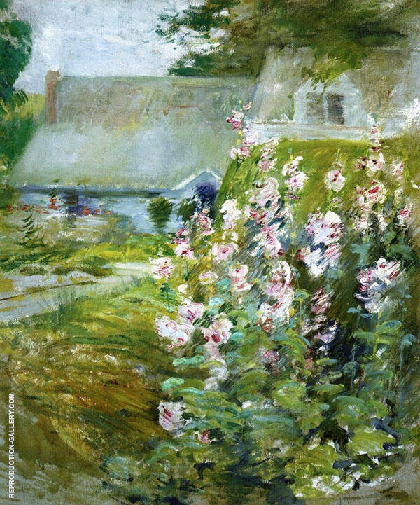 Hollyhocks 1892 by John Henry Twachtman | Oil Painting Reproduction