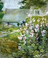 Hollyhocks 1892 By John Henry Twachtman