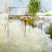 House in the Snow c1890 By John Henry Twachtman
