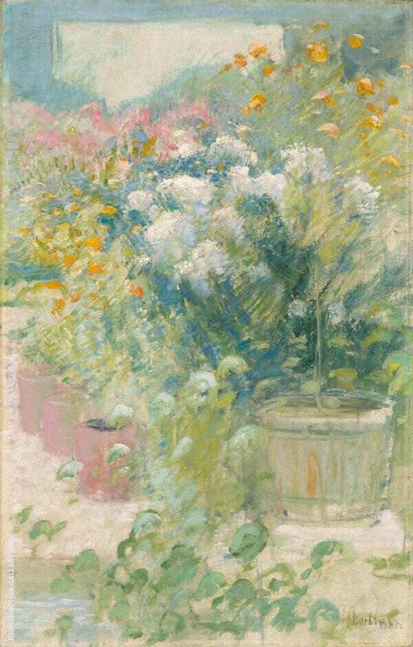 In the Greenhouse 1895 by John Henry Twachtman | Oil Painting Reproduction