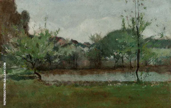 Landscape with Cottages 1883 By John Henry Twachtman