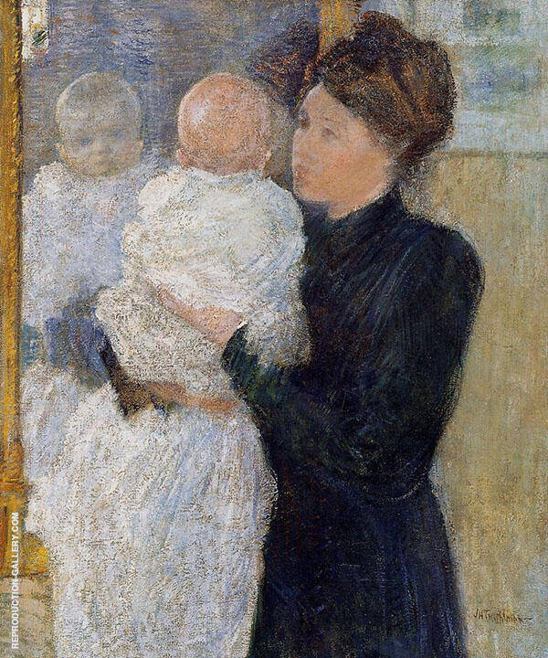 Mother and Child 1893 by John Henry Twachtman | Oil Painting Reproduction